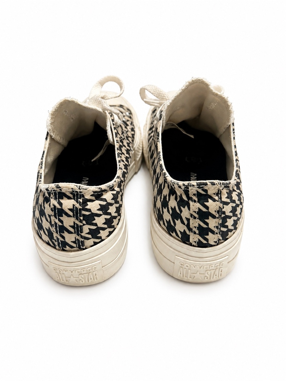 Converse Women's Low-Top Sneakers - Black & Cream Houndstooth - Picture 3 of 7